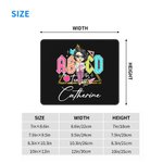 Personalized Retro ABCD Teacher Tour Mouse Pad with Cartoon Character and Name Appreciation Back to School Gift for Teacher