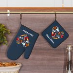 Strumenti da forno personalizzati Love Heart Set di guanti da forno e presine resistenti al calore con testo e passante da appendere per gli amanti de