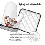 Strumenti da forno personalizzati Love Heart Set di guanti da forno e presine resistenti al calore con testo e passante da appendere per gli amanti de