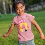 Personalized 100% Cotton Cute Bow Pencil Initial Kid T-shirt with Name Back to School First Day of School Gift for Boys Girls Kids