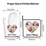 Strumenti da forno personalizzati Love Heart Set di guanti da forno e presine resistenti al calore con testo e passante da appendere per gli amanti de