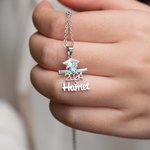 Collier avec pendentif en forme de coeur et de pierre de naissance avec nom de la classe 2025 Cadeau de fin d'études pour diplômé(e)