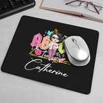 Personalized Retro ABCD Teacher Tour Mouse Pad with Cartoon Character and Name Appreciation Back to School Gift for Teacher