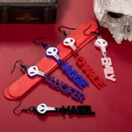 Pendientes personalizados de calavera estilo hotel Hazbin con nombre Cosplay Accesorio Regalo de Halloween para mujer