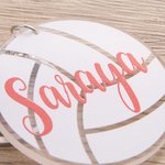 Llavero acrílico personalizado con borla de voleibol y nombre Juego de 2 regalos de cumpleaños para los amantes del voleibol