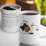 Personalisierte Aufenthalt im Bett Haustier Thema Hurkle Durkle weißer Keramik-Kaffeebecher mit Namen lustige Geburtstagsgeschenk für Hund Katze Haust