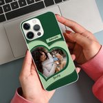 Personalisierte Leder Herz Foto Telefon Fall für iPhone mit Namen Geburtstag Geschenk für Tierliebhaber