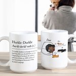 Personalisierte Aufenthalt im Bett Haustier Thema Hurkle Durkle weißer Keramik-Kaffeebecher mit Namen lustige Geburtstagsgeschenk für Hund Katze Haust
