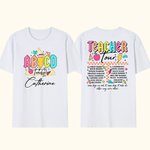 Camiseta y sudadera personalizadas ABCD Teacher Tour con nombre Apreciación Regalo de vuelta al cole para profesor