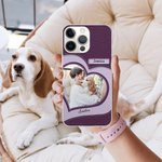 Personalisierte Leder Herz Foto Telefon Fall für iPhone mit Namen Geburtstag Geschenk für Tierliebhaber