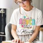 Camiseta y sudadera personalizadas ABCD Teacher Tour con nombre Apreciación Regalo de vuelta al cole para profesor