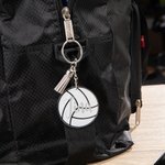 Llavero acrílico personalizado con borla de voleibol y nombre Juego de 2 regalos de cumpleaños para los amantes del voleibol