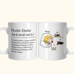 Personalisierte Aufenthalt im Bett Haustier Thema Hurkle Durkle weißer Keramik-Kaffeebecher mit Namen lustige Geburtstagsgeschenk für Hund Katze Haust