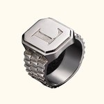 Personalized Engraved Initial Men's Signet Ring Watchband Pinky Ring Father's Day Birthday Anniversary Gift for Him