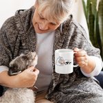 Personalisierte Aufenthalt im Bett Haustier Thema Hurkle Durkle weißer Keramik-Kaffeebecher mit Namen lustige Geburtstagsgeschenk für Hund Katze Haust