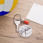Llavero acrílico personalizado con borla de voleibol y nombre Juego de 2 regalos de cumpleaños para los amantes del voleibol
