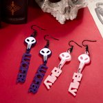 Pendientes personalizados de calavera estilo hotel Hazbin con nombre Cosplay Accesorio Regalo de Halloween para mujer