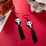 Pendientes personalizados de calavera estilo hotel Hazbin con nombre Cosplay Accesorio Regalo de Halloween para mujer