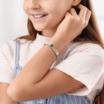 Personalized Adjustable Emergency Medical Alert ID Mesh Band Bracelet with Engraved Text Birthday Gift for Diabetes Allergy Epilepsy Autism