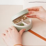 Personalized Birth Flower Hand-Held Leather Jewellery Box with Name Birthday Travel Accessory Gift for Girls