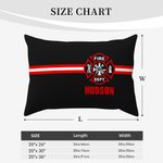 Taie d'oreiller personnalisée à rayures avec logo des pompiers et nom Cadeau de pendaison de crémaillère Cadeau de fin d'études pour les pompiers