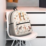 Personalizzato Animali della giungla Carino Giraffa Zebra Tigre Zaino scolastico per bambini impermeabile con nome e iniziali Regalo di compleanno per