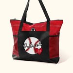 Personalized Basketball Softball Baseball Large Capacity Tote Bag with Name Birthday Game Day Gift for Sports Lovers