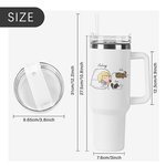 Personalized Stay in Bed with Pet In My Hurkle Durkle Era Large Capacity 40oz Tumbler with Handle Lid and Straw Funny Birthday Gift for Pet Lover