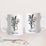 Personalisierte Stethescope Geburt Blume Bogen Bouquet 11oz Kaffeebecher mit Namen Krankenschwester Dankeschön Geschenk für Krankenschwester Arzt