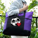 Personalized Basketball Softball Baseball Large Capacity Tote Bag with Name Birthday Game Day Gift for Sports Lovers