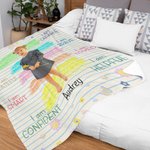 Personalized Colourful Crayon Drawing Self Affirmation Soft Blanket with Photo and Name Children's Day Birthday Inspirational Gift for Kid