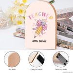 Henkilökohtainen 1 pari Pencil Coquette Bow Heavy Duty Wood Bookends kanssa nimi takaisin kouluun arvostus lahja opettajalle