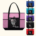 Personalized Stethescope Bow Birth Flower Bouquet Tote Bag with Title and Name Nurse Week Appreciation Graduation Gift for Nurse Doctor