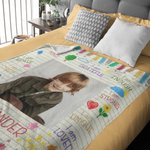 Personalized Colourful Pencil Drawing Self Affirmation Soft Blanket with Photo and Name Children's Day Birthday Inspirational Gift for Kid
