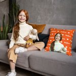 Personalisierte Multi-Color-Foto werfen Kissenbezug mit Namen Home Decor Geburtstagsgeschenk für Familie