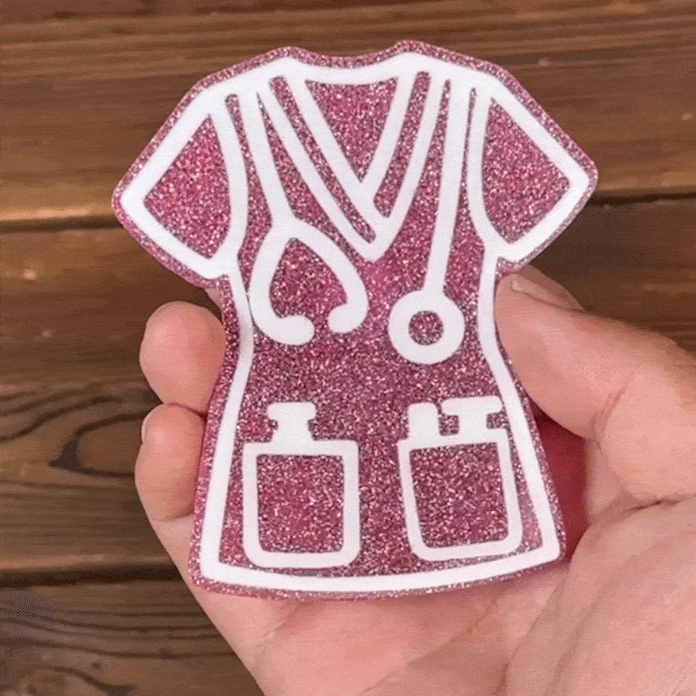 Personalisierte Glitter Krankenschwester Uniform Acryl Schaltfläche Charme Zubehör für Bogg Krankenschwester Woche Danke Geschenk für Pflegekräfte