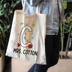 Personalized Pencil Apple Notebook Paper Elements Fun Letter Canvas Tote Bag with Name Apperciation Back to School Gift for Teacher