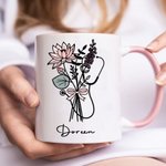 Personalisierte Stethescope Geburt Blume Bogen Bouquet 11oz Kaffeebecher mit Namen Krankenschwester Dankeschön Geschenk für Krankenschwester Arzt