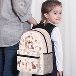 Personalizzato Animali della giungla Carino Giraffa Zebra Tigre Zaino scolastico per bambini impermeabile con nome e iniziali Regalo di compleanno per