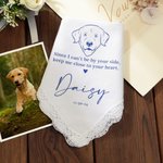 Mouchoir personnalisé Close to Your Heart Portrait de chien avec nom et date Cadeau commémoratif de mariage pour la mariée, le marié, l'amoureux des c