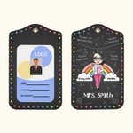 Personalized Every Child Matters Rainbow Polka Dots Leather ID Badge Holder with Lanyard Appreciation Back to School Gift for Teacher