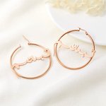 Personalised Hip-hop Arabic Name Large Hoop Earrings Birthday Wedding Eid Gift for Women Girls Islamic Friend