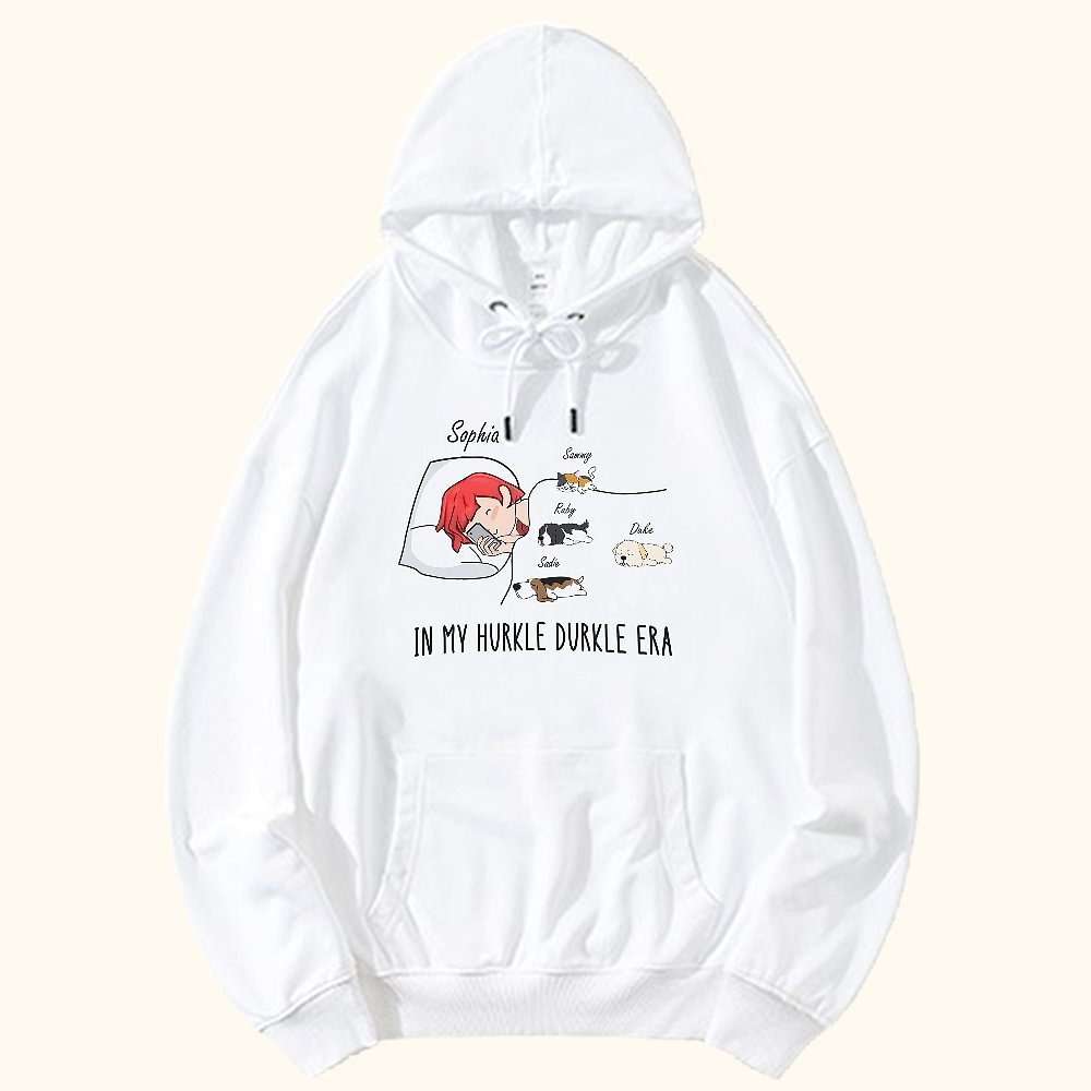 T-shirt Sweatshirt à Capuche Personnalisé avec Nom et Dessin Animé de Personnage Animal de Compagnie Cadeau d'Anniversaire pour Amoureux de Chien Chat