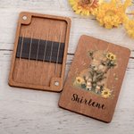 Personalized Highland Cow Wooden Magnetic Needle Box with Name Birthday Anniversary Gift for Sewing Lovers