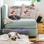 Personalized Happiness Is Hurkle Durkling With Pet Dog Cat Throw Pillow Cover with Name Birthday Gift for Pet Lovers