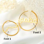 Personalised Hip-hop Arabic Name Large Hoop Earrings Birthday Wedding Eid Gift for Women Girls Islamic Friend