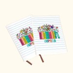 Personalized Book Pencil Wildflowers Name Notebook Teacher Appreciation School Season Gift for Teacher