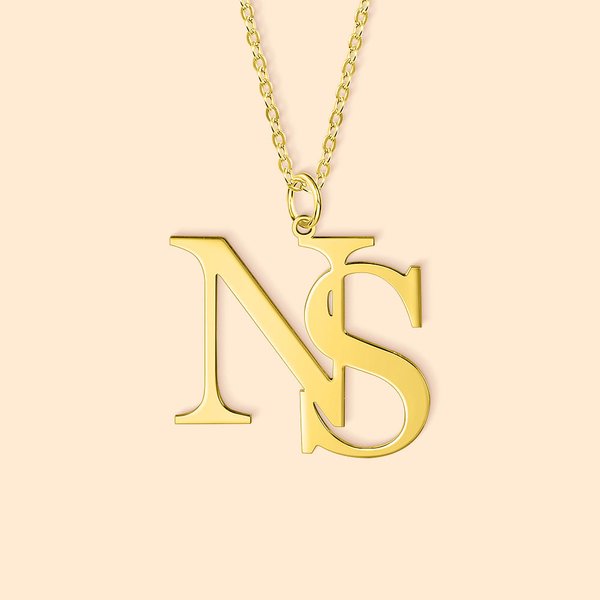 Gepersonaliseerde chique dubbele letters ketting bruiloft verjaardag sieraden cadeau voor vrouwen