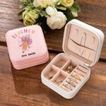 Personalized Pink Coquette Bow Pencil Design Leather Jewelry Box with Name Teacher's Day Appreciation Birthday Gift for Teacher