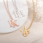 Gepersonaliseerde chique dubbele letters ketting bruiloft verjaardag sieraden cadeau voor vrouwen